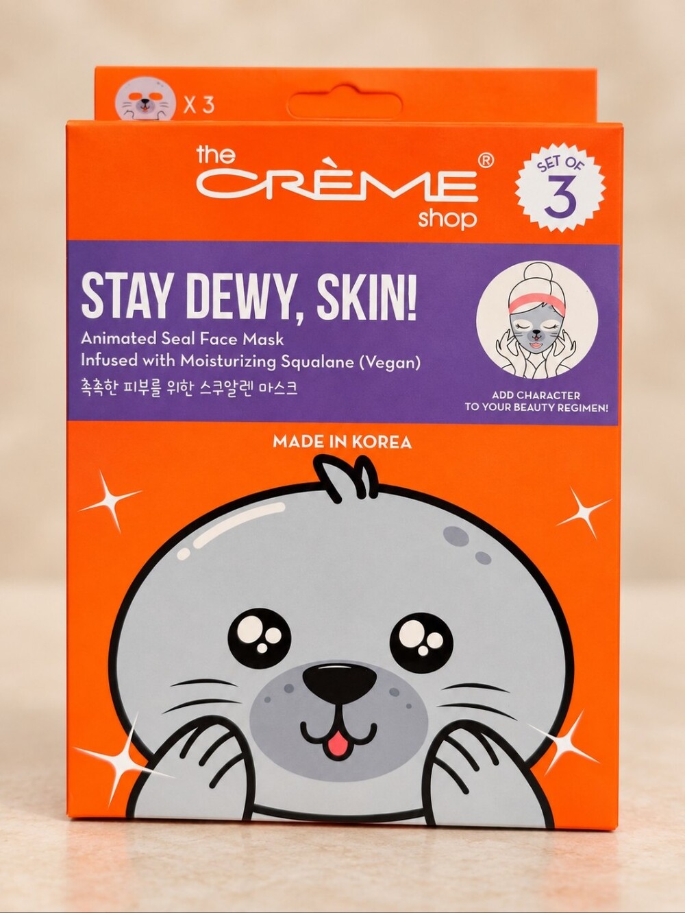 The Creme Shop Stay Dewy Skin! Animated Seal Face Mask Set Of 3